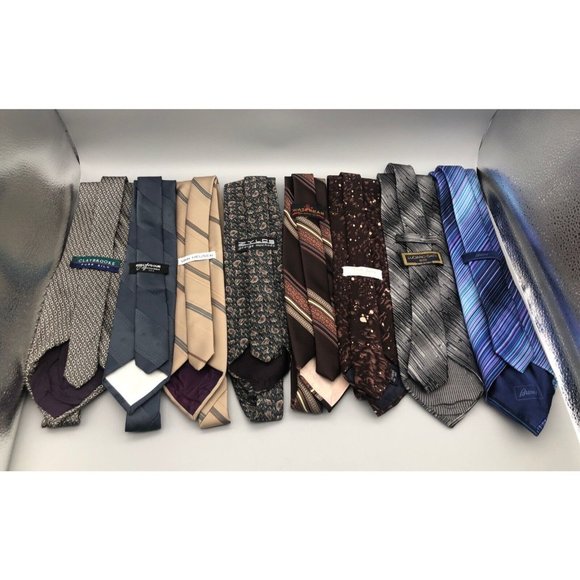 Mix lot of 8 mens necktie made in Italy and USA Please read description - Picture 1 of 10